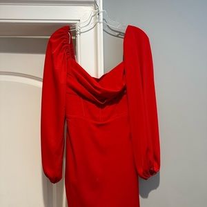 Princess Polly Lillie Long Sleeve Mini Dress in Red